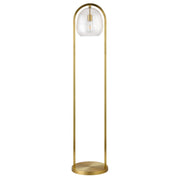 65" Brass Column Floor Lamp With Clear Seeded Glass Globe Shade - Home Décor & Things Are Us