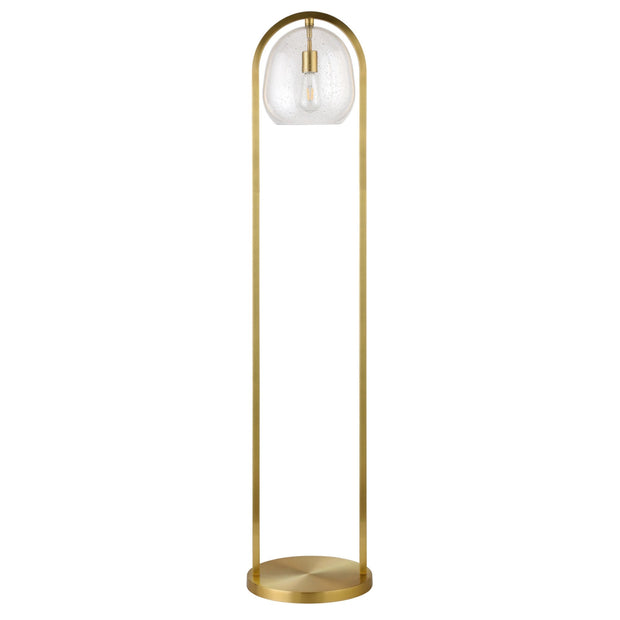 65" Brass Column Floor Lamp With Clear Seeded Glass Globe Shade - Home Décor & Things Are Us