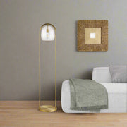 65" Brass Column Floor Lamp With Clear Seeded Glass Globe Shade - Home Décor & Things Are Us