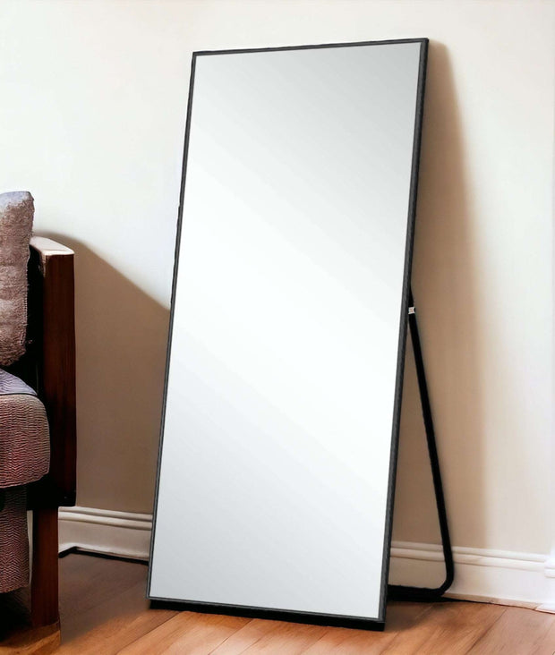 71" Black Metal Framed Leaning Full Length Mirror - Home Décor & Things Are Us