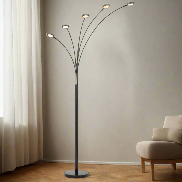 72 in. Bronze Five Light LED Arc Floor Lamp - Home Décor & Things Are Us