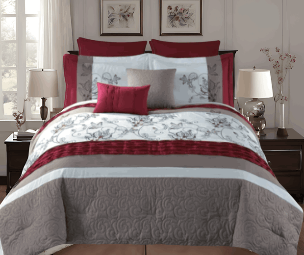 8 Piece Comforter Set With Floral Print - King - Home Décor & Things Are Us