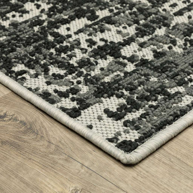 8' X 10' Beige And Black Abstract Stain Resistant Outdoor Area Rug - Home Décor & Things Are Us