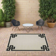 8' X 10' Beige And Black Stain Resistant Outdoor Area Rug - Home Décor & Things Are Us