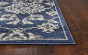 8' X 11' Denim Blue Floral Outdoor Area Rug - Home Décor & Things Are Us