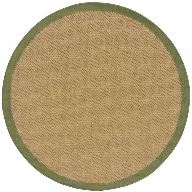 8' X 8' Beige Round Stain Resistant Outdoor Area Rug - Home Décor & Things Are Us