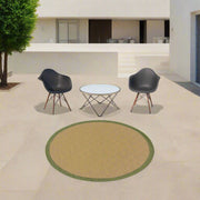 8' X 8' Beige Round Stain Resistant Outdoor Area Rug - Home Décor & Things Are Us