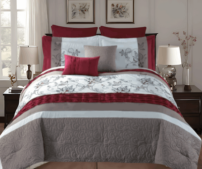 8 Piece Comforter Set With Floral Print - Home Decor & Things Are Us