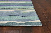 8'X10' Ocean Blue Hand Woven Uv Treated Ocean Waves Outdoor Area Rug - Home Décor & Things Are Us