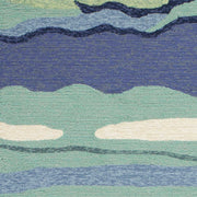 8'X10' Ocean Blue Hand Woven Uv Treated Ocean Waves Outdoor Area Rug - Home Décor & Things Are Us