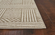 8'X11' Beige Machine Woven Uv Treated Abstract Lines Outdoor Area Rug - Home Décor & Things Are Us