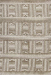 8'X11' Beige Machine Woven Uv Treated Abstract Lines Outdoor Area Rug - Home Décor & Things Are Us