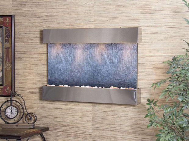 Reflection Creek Stainless Steel Black Featherstone Wall Fountain - Home Décor & Things Are Us