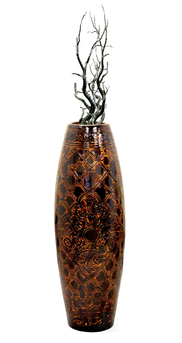 Antique Style Floor Vase Brown - Home Decor & Things Are Us