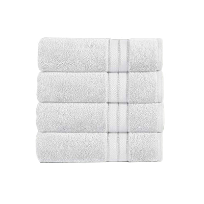 Bergamo 4 Piece Spun Loft Fabric Towels With Striped Pattern The Urban Port, White  - Home Decor & Things Are Us