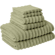 6 Piece Soft Egyptian Cotton Towel Set, Classic Textured Design, Mint Green