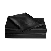 Bella & Whistles Satin Charmeuse Sheet Set Black - Queen - Home Decor & Things Are Us