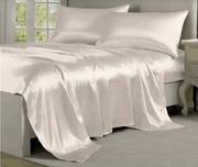 Bella & Whistles Satin Charmeuse Sheet Set Ivory - King - Home Decor & Things Are Us