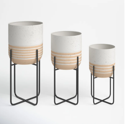 Bodhi Modern Planters, White & Gold - Set of 3 - Home Decor & Things Are Us