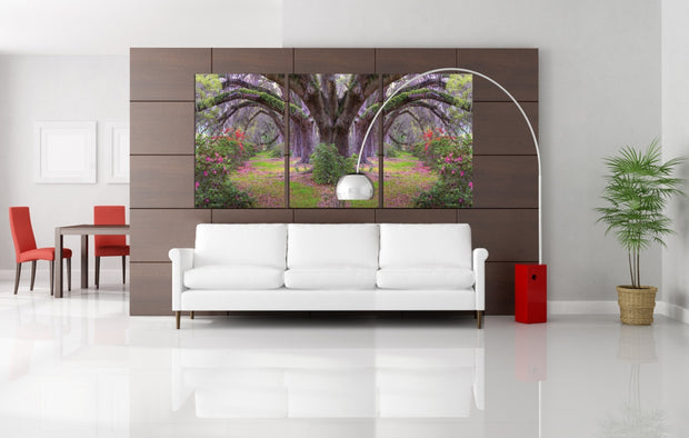 3 Piece Lavender Cherry Wrapped Canvas Wall Art Print