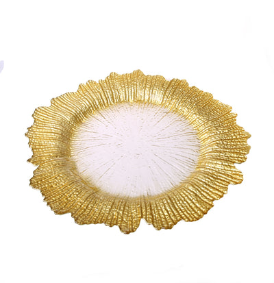 Classic Touch Gold Flower Shaped Chargers, Set of 4 - Home Décor & Things Are Us