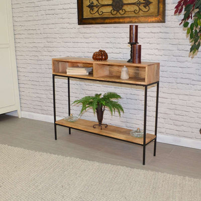 Edvin Console, Natural & Black - Home Décor & Things Are Us