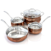 Carabello Stainless Steel Cookware Combo Set, Copper - 9 Piece - Home Decor & Things Are Us