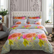 Duvet Cover Set, 6 Piece Luxury Floral Bedding