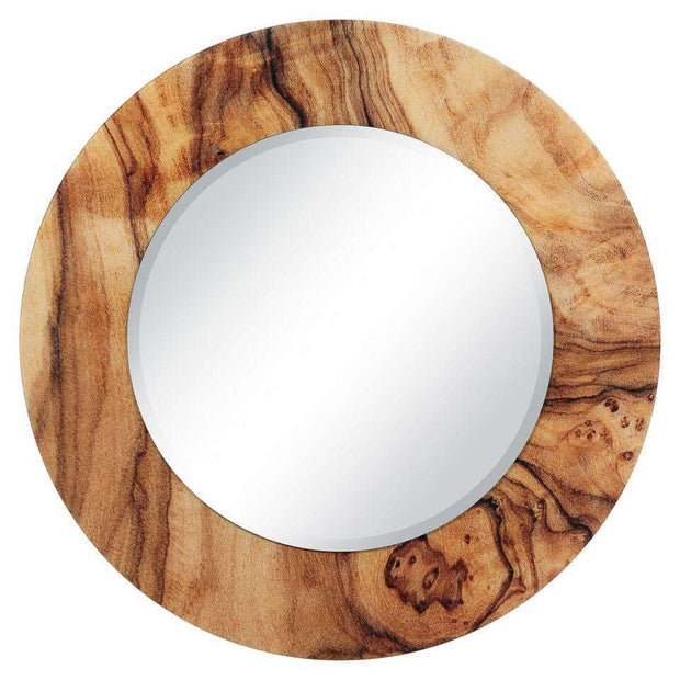 Round Beveled Mirror Reverse Printed Tempered Glass Art Mirror - Home Decor & Things Are Us                     
