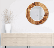 Round Beveled Mirror Reverse Printed Tempered Glass Art Mirror - Home Decor & Things Are Us                     
