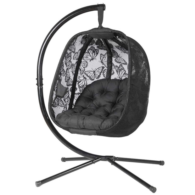 Hanging Egg Patio Chair, Black = Home Decor & Things Ate Us