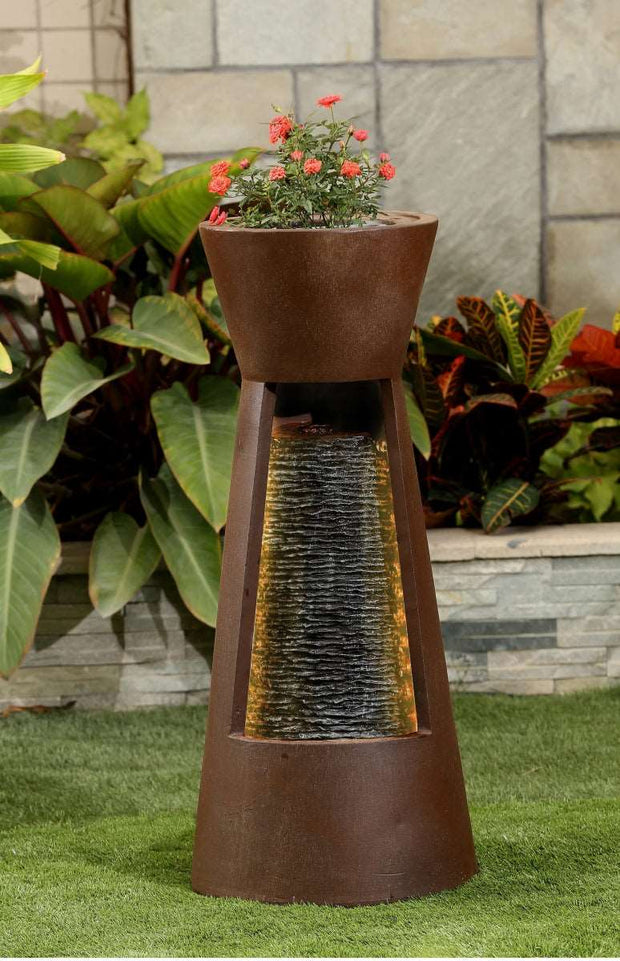 Cascade Fountain with Flower Pot At Top - Home Décor & Things Are Us
