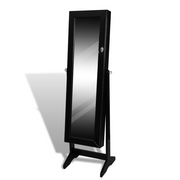 Jewelry Cabinet with Mirror Free Standing - Black - Home Decor & Things Are Us
