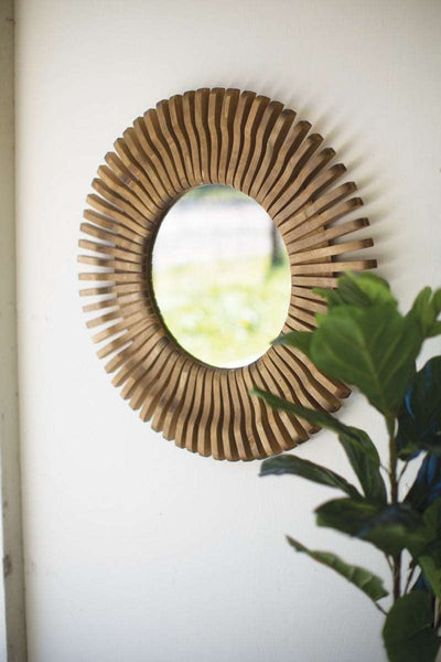 Kalalou Round Wooden Mirror - Home Décor & Things Are Us