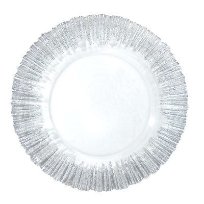 Sunburst Charger Plate, Silver & Clear - Set of 4 - Home Décor & Things Are Us