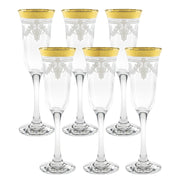 Flutes Stencil Pattern & Gold Band - Set of 6
