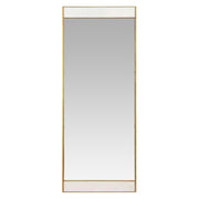 Lina Modern Floor Mirror Gold with Marble