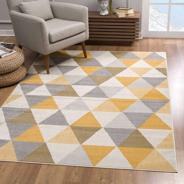 7 x 10 ft. Yellow Triangular Lattice Area Rug - Home Décor & Things Are Us