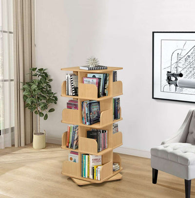 Revolving Tall Bookcase, Natural - Home Décor & Things Are Us