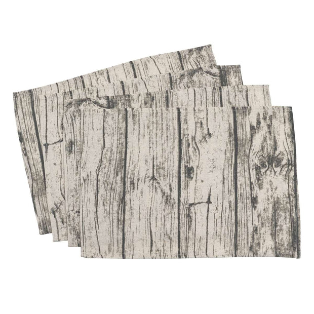 Rectangle Wood Print Placemats Natural - Set of 4 - Home Decor & Things Are Us