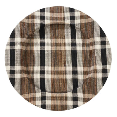 Olivia Round Water Hyacinth Woven Plaid Chargers - Natural Set of 4 - Home Décor & Things Are Us