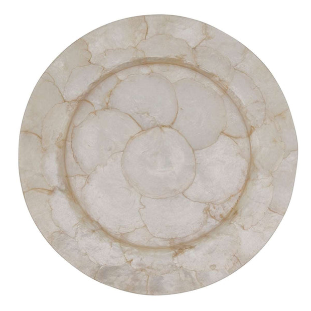 Round Charger Plates with Ivory Capiz Shell Design - Set of 4 - Home Décor & Things Are Us