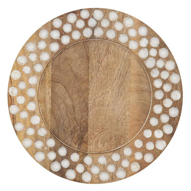 Wood Charger Plates with Dot Design - Set of 4 - Home Décor & Things Are Us