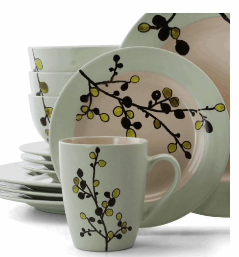 Retro Bloom Luxurious Stoneware Dinnerware with Complete Setting for 4 - 16 Piece - Home Décor & Things Are Us