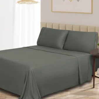 Rayon from Bamboo 300 Thread Count Solid Sheet Set King-Grey - Home Décor & Things Are Us