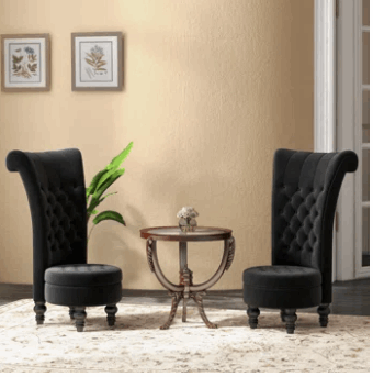 Tufted High Back Velvet Accent Chair, Black - Home Décor & Things Are Us