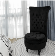 Tufted High Back Velvet Accent Chair, Black - Home Décor & Things Are Us