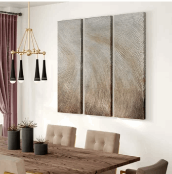 Gold Waves Textured Metallic Hand Painted Wall Art by Martin Edwards - Home Décor & Things Are Us