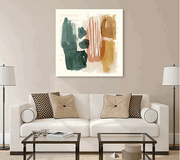 Ochre Echo II Abstract Colorful Frameless Tempered Glass Panel Contemporary Wall Art - Home Décor & Things Are Us