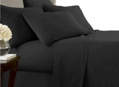 Egyptian Cotton 1500 Thread Count Solid Sheet Set Queen-Black - Home Décor & Things Are Us